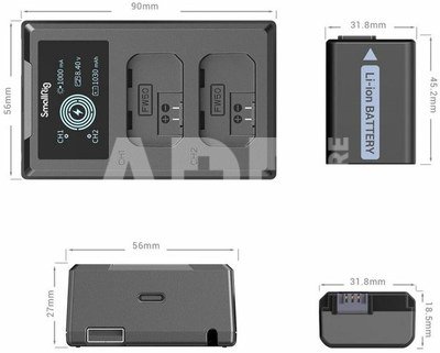 SmallRig 3818 NP FW50 Camera Batterij en Oplaad Kit