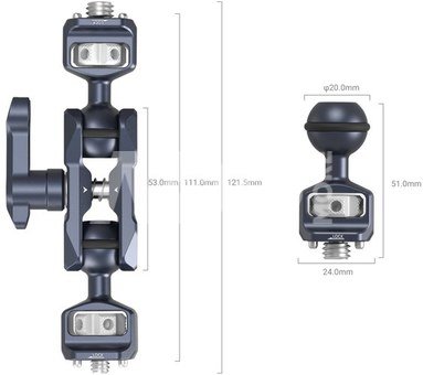 SMALLRIG 3874 MAGIC ARM WITH DUAL BALL HEADS (1/4"-20 SCREW AND ARRI LOCATING SCREW)