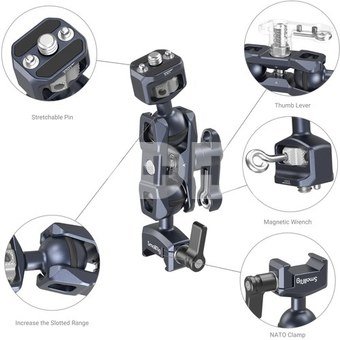 SMALLRIG 3875 MAGIC ARM WITH DUAL BALL HEADS (1/4"-20 SCREW AND NATO CLAMP)