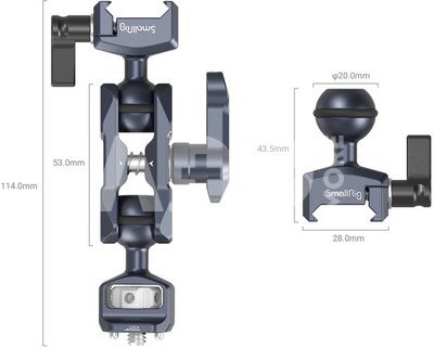 SMALLRIG 3875 MAGIC ARM WITH DUAL BALL HEADS (1/4"-20 SCREW AND NATO CLAMP)