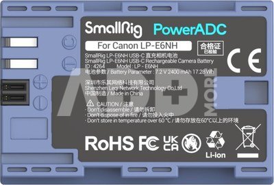 SMALLRIG 4264 CAMERA BATTERY USB-C RECHARGABLE LP-E6NH