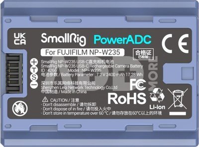 SMALLRIG 4266 CAMERA BATTERY USB-C RECHARGABLE NP-W235