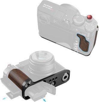 SmallRig 5266 L-Shape Mount Plate with Wooden Handle for FUJIFILM GFX100RF Black