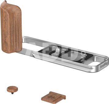 SmallRig 5984 L-Shaped Mount Plate with Wooden Handle for FUJIFILM X-E5 (Rosewood, Silver)