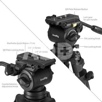SmallRig 5441 AD14 Heavy-Duty Carbon Fiber Tripod