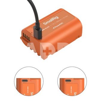 SmallRig 4979 Camera Battery USB-C Rechargeable DMW-BLK22 Orange
