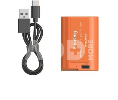 SmallRig 4979 Camera Battery USB-C Rechargeable DMW-BLK22 Orange