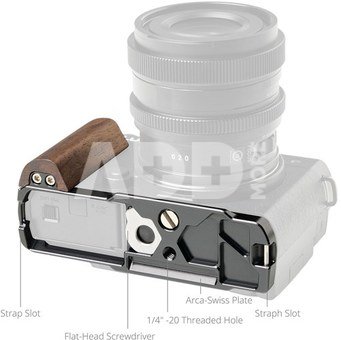 SmallRig 5945 L-Shaped Mount Plate with Wooden Handle for Panasonic S9
