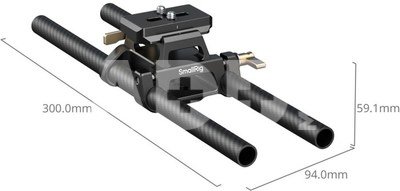 SmallRig 6761 Arca-Type Mount Plate with 15mm Dual Rod Clamp