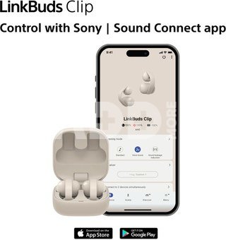 Sony LinkBuds WF-LC900 Clip Open-Ear Headphones, Greige | Sony