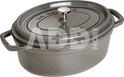 Staub Oval Cocotte, 29cm cast iron, graphite grey