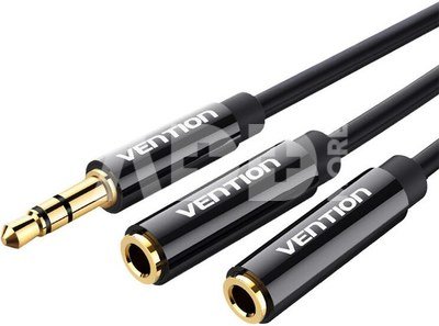Stereo Splitter 3.5mm Male to 2x 3.5mm Female 0.3m Vention BBSBY Black