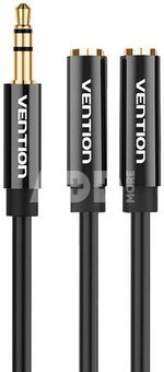 Stereo Splitter 3.5mm Male to 2x 3.5mm Female 0.3m Vention BBSBY Black