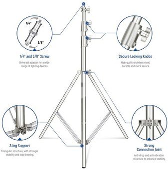 Neewer Stainless Steel Photography Light Stand 280 height