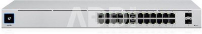 UBIQUITI USW-24-POE. Type L2. Desktop/pedestal. Rack 24x10Base-T / 100Base-TX / 1000Base-T. 2xSFP. PoE ports 24/32 Watts.