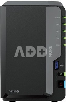 Synology DiskStation | DS225+ | Intel Celeron | J4125 | 2 GB | DDR4 | Black