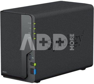 Synology | DS223 | Up to 2 HDD/SSD Hot-Swap | Realtek | RTD1619B | Processor frequency 1.7 GHz | 2 GB | DDR4