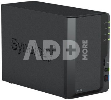 Synology | DS223 | Up to 2 HDD/SSD Hot-Swap | Realtek | RTD1619B | Processor frequency 1.7 GHz | 2 GB | DDR4