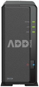 Synology | Tower NAS | DS124 | up to 1 HDD/SSD | Realtek | RTD1619B | Processor frequency 1.7 GHz | 1 GB | DDR4