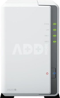 Synology | Tower NAS | DS223j | up to 2 HDD/SSD | Realtek | RTD1619B | Processor frequency 1.7 GHz | 1 GB | DDR4