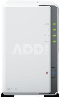 Synology | Tower NAS | DS223j | up to 2 HDD/SSD | Realtek | RTD1619B | Processor frequency 1.7 GHz | 1 GB | DDR4