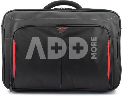Targus Clamshell Laptop Bag CN418EU Black/Red, Shoulder strap, Briefcase