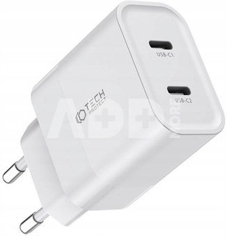Tech-Protect charger C20W 2xUSB-C, white