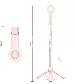 Tech-Protect selfie stick-tripod L11S, pink