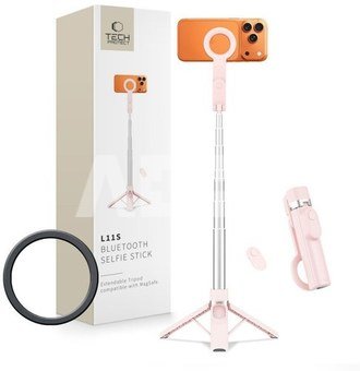 Tech-Protect selfie stick-tripod L11S, pink
