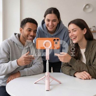 Tech-Protect selfie stick-tripod L11S, pink