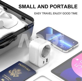 Tech-Protect travel adapter TA100 US-EU, white