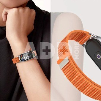 Tech-Protect watch strap Nylon Stripe Xiaomi Smart Band 8/9/10, orange/grey