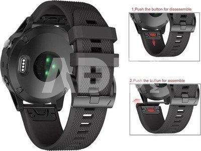 Tech-Protect watch strap Smooth Garmin fenix 5/6/6 Pro 22mm, black