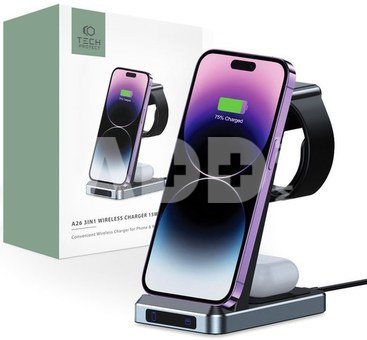 Tech-Protect wireless charger A26 3in1 QI15W, black