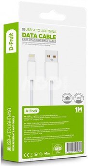 D-Fruit cable USB-A - USB-C 1m, white (DF105)