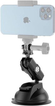 TELESIN Universal Suction Cup Holder with phone holder and action camera mounting TE-SUC-012