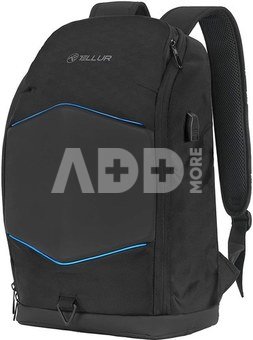 Tellur 15.6 Notebook Backpack Illuminated Strip, USB port, black