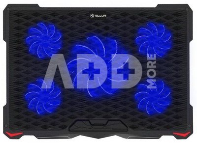 Tellur Cooling pad Basic 17, 5 fans, LED, black
