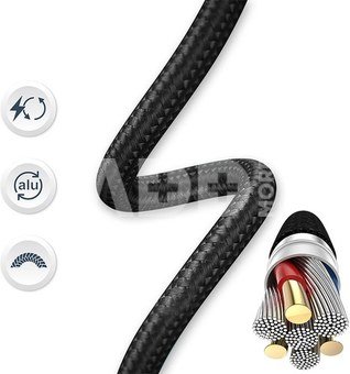 Minimalist USB-C to USB-C cable, 240W,2m, black