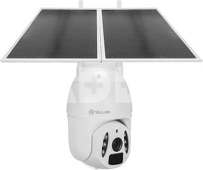 Tellur Smart WiFi Solar Camera P&T 3MP, 2K UltraHD, PIR, 20W solar panel, white