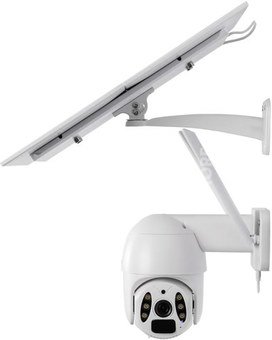 Tellur Smart WiFi Solar Camera P&T 3MP, 2K UltraHD, PIR, 20W solar panel, white