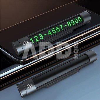 Tellur Temporary car parking card for two phone numbers metallic black