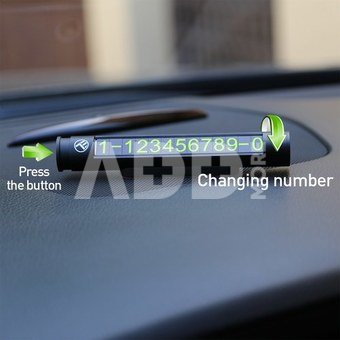 Tellur Temporary car parking card for two phone numbers metallic black