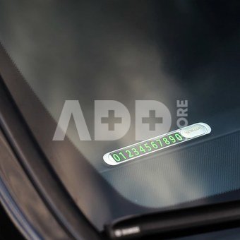 Tellur Temporary car parking phone number card metallic silver