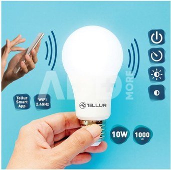Tellur WiFi Smart Bulb E27, 10W white/warm, dimmer