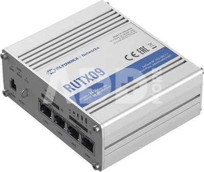 Teltonika Rugged Industrial LTE-A Cat6 Router RUTX09 No Wi-Fi, 10/100/1000 Mbit/s, Ethernet LAN (RJ-45) ports 4, 2G/3G/4G