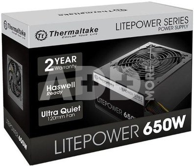 Thermaltake Litepower II Black 650W (Active PFC, 2xPEG, 120mm, Single Rail)