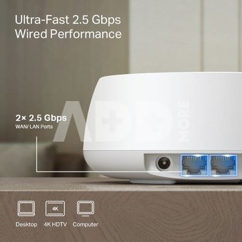 TP-LINK BE3600 Whole Home Mesh Wi-Fi 7 System | Deco BE25 (3-pack) | 802.11be | 2882 Mbit/s | Ethernet LAN (RJ-45) ports 1 | Mesh Support Yes | MU-MiMO No | No mobile broadband