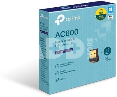 TP-LINK Dual Band USB 2.0 Adapter Archer T2U Nano 2.4GHz/5GHz, 802.11ac, 200+433 Mbps