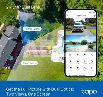 TP-LINK | Dual Lens Security Wi-Fi Camera | Tapo C545D | Dome | 3 MP | 6mm | IP66 | H.264 | MicroSD, up to 512 GB